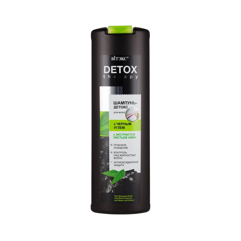 Витэкс detox therapy шампунь-детокс для волос 500мл черный уголь/экстракт листьев нима