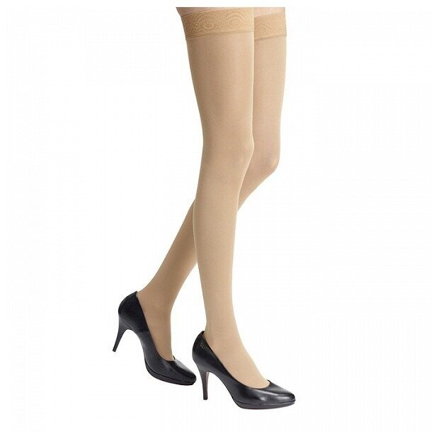 Чулки компрессионные VenoTrain discretion 2202-AG 2 класс бежевые стандартные длинные р.1