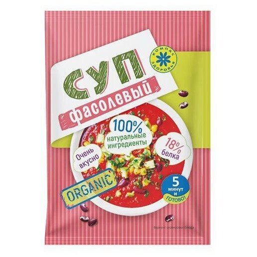 Суп-пюре фасолевый Компас Здоровья 30 г 10 шт.