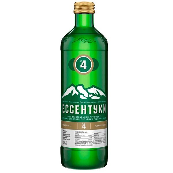 Вода Ессентуки-4 газированная 0,45 л стекло