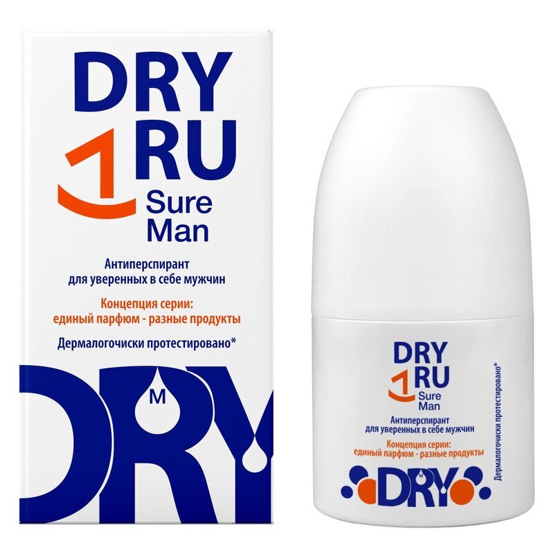 Антиперспирант для уверенных в себе мужчин Драй ру (Dry Ru) Roll-On Sure Man 50 мл