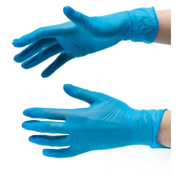 Перчатки Benovy нестер. диагностические нитриловые текстурир. голубые размер xs 50 пар