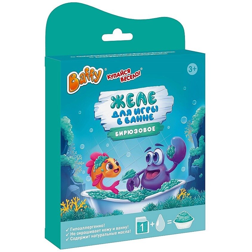 Желе для игры в ванне Baffy бирюзовое 65 г
