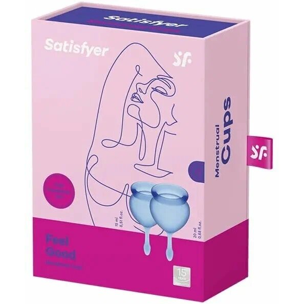 Satisfyer чаша менструальная free good menstrual cup blue 2 шт. набор