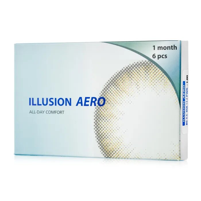Линзы контактные Lllusion Aero на месяц -1.25/8.6/14.2 6 шт.