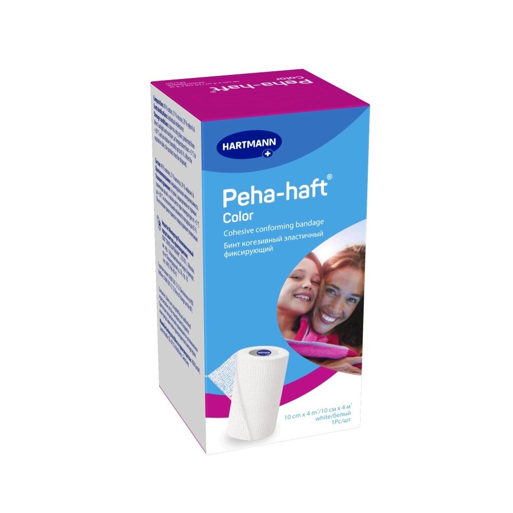 Бинт когезивный эластичный фиксирующий Peha-haft Color белый 4 м х 10 см