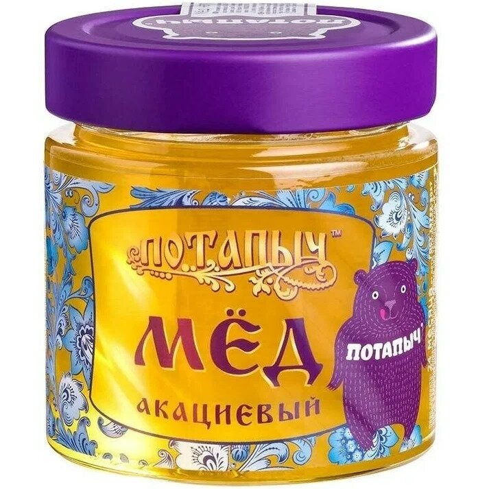 Потапычъ мед натуральный стакан/банка акациевый 250 г