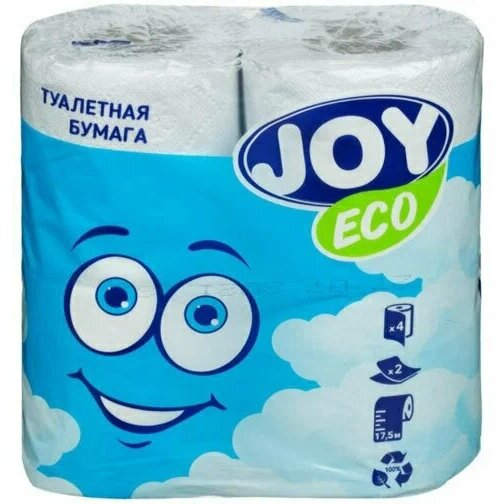 Бумага туалетная Joy Eco 2-х слойная белая 4 шт.