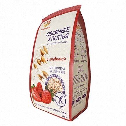 Хлопья овсяные без глютена с клубникой Сташевское 375 г