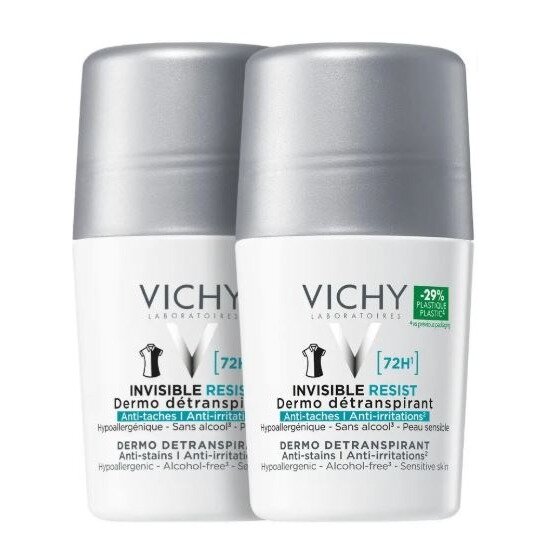 Дезодорант-антиперспирант Vichy Invisible 72 ч 50 мл 2 шт.