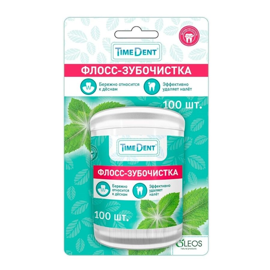 Олеос тайм дент флосс-зубочистка 100 шт.