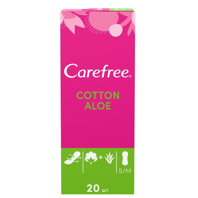 Салфетки ежедневные Carefree Cotton Aloe 20 шт.