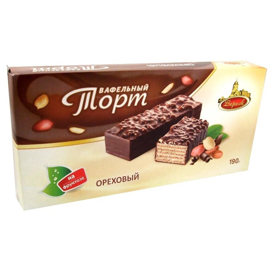 Торт вафельный Старый замок ореховый на фруктозе 190 г