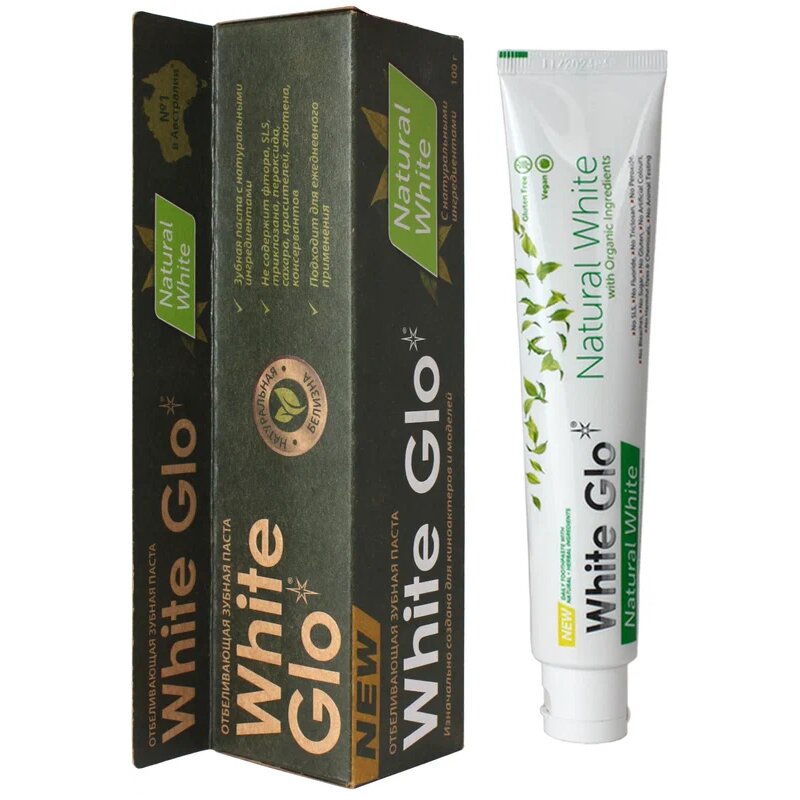 Зубная паста White Glo Natural White 100 г