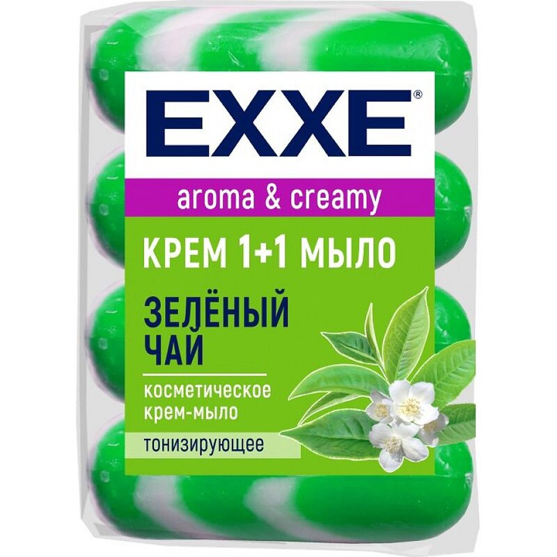 Крем-мыло Экс (Exxe) зеленый чай 90 г 4 шт.