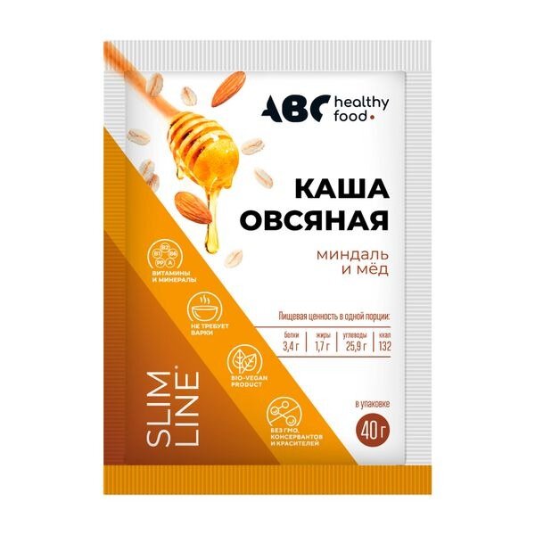Каша овсяная ABC Healthy Food вкус Меда и Миндаля 40 г