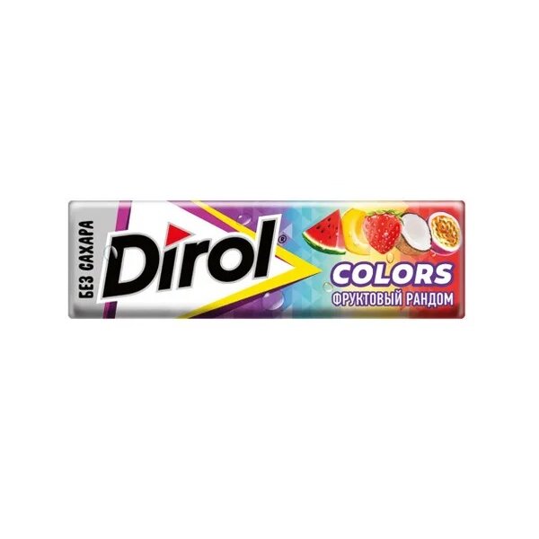 Жевательная резинка Dirol Colors фруктовый рандом 13,6 г