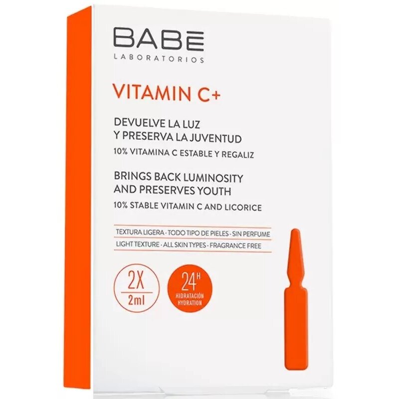 Концентрат БАБЕ Vitamin C+ ампулы для сияния и гладкости кожи лица 2 мл 2 шт.