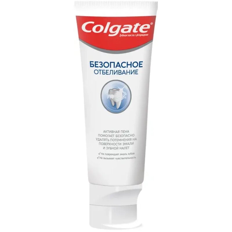 Colgate паста зубная безопасное отбеливание 75мл