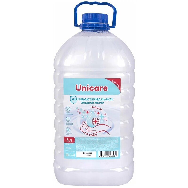 Мыло жидкое для всей семьи Unicare антибактериальное флакон пэт 500 мл