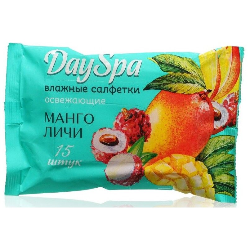 Влажные салфетки Day Spa Освежающие манго 15 шт.