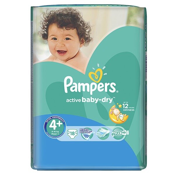 Подгузники Pampers Active Baby Dry размер 4+ 9-16 кг 70 шт.