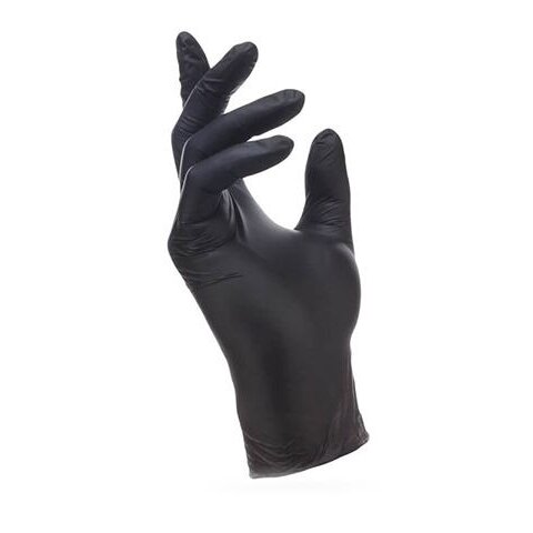 Перчатки нитриловые неопудренные черные размер s 50 пар