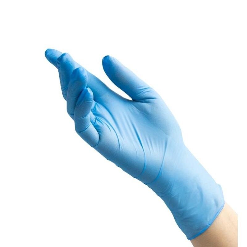 Перчатки смотровые нестер. нитриловые неопудренные голубые размер xs 50 пар