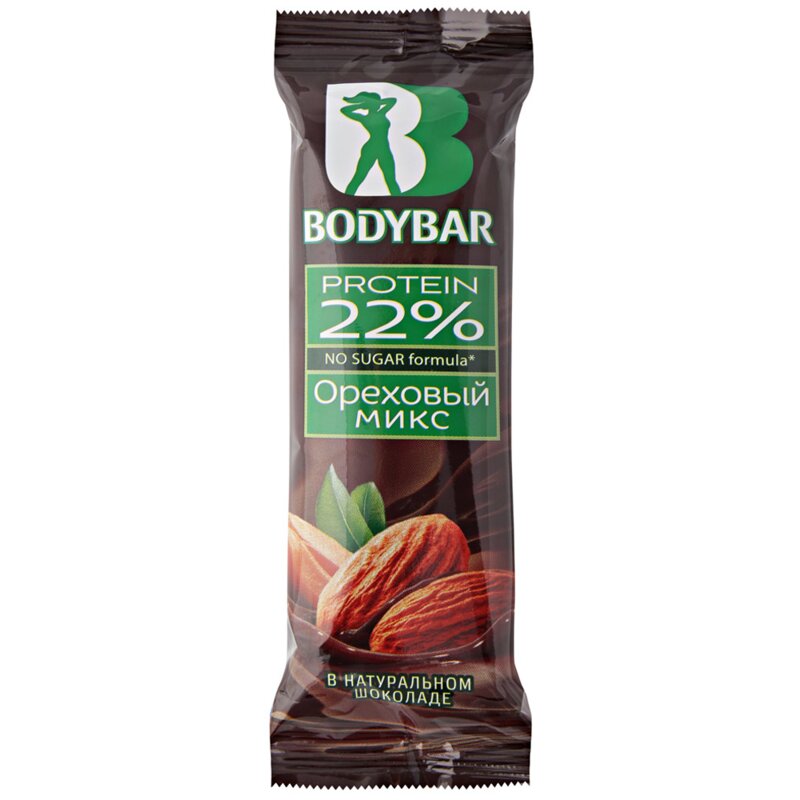 Батончик протеиновый BodyBar 22 % ореховый микс в натуральном шоколаде 50 г