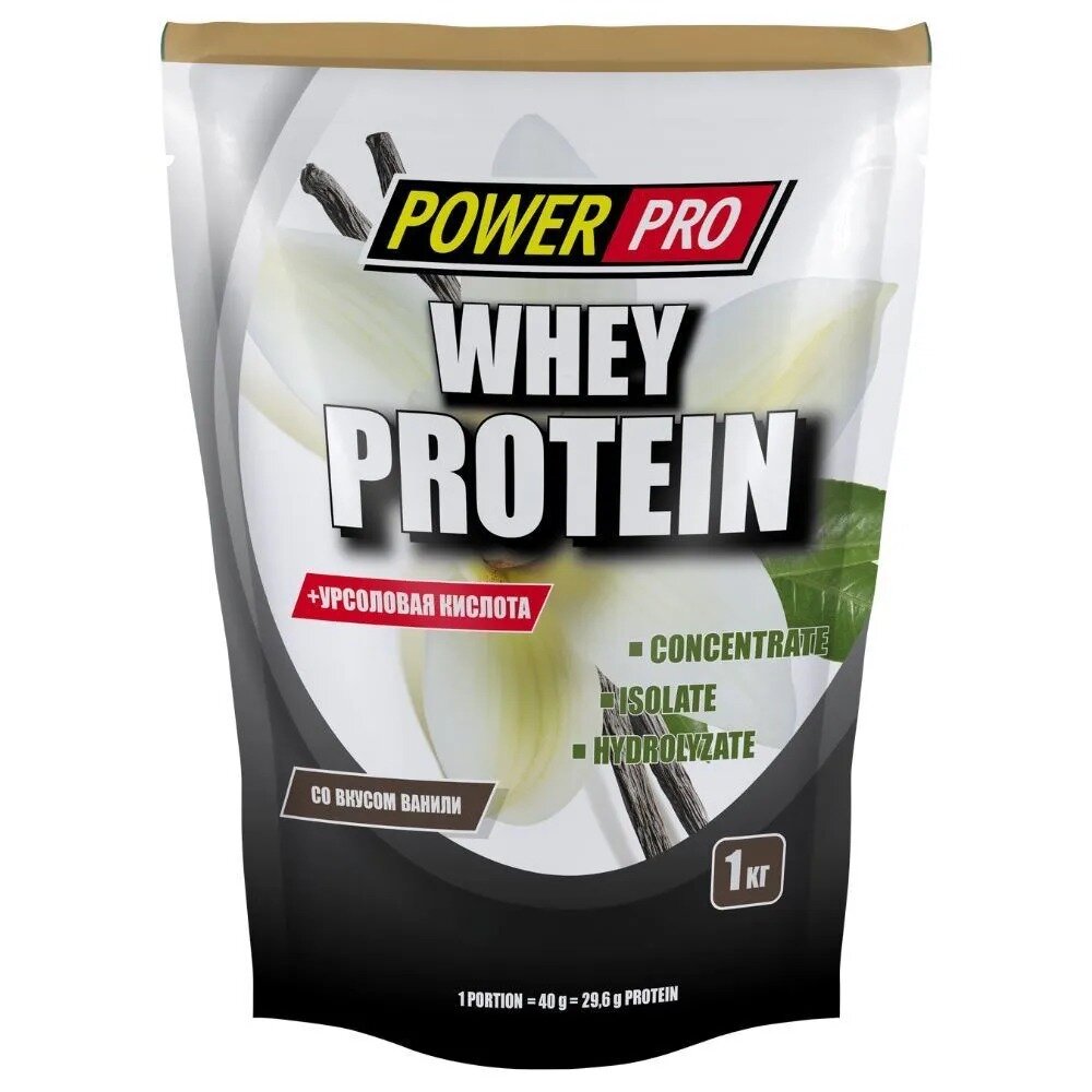 Протеин Power Pro сывороточный с изолятом Whey Protein со вкусом ванили 1 кг