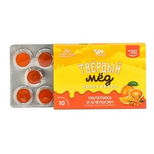 Мёд твёрдый HoneyWay с Облепихой и Апельсином 30 г