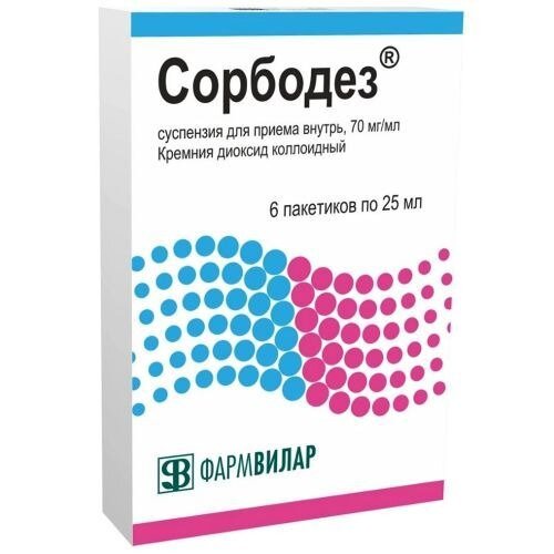 Сорбодез суспензия для приема внутрь 70 мг/мл 25 мл 6 шт.