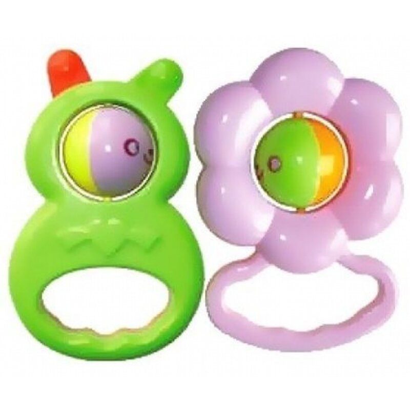Погремушка Бусинка 8004 Цветочек/зайка