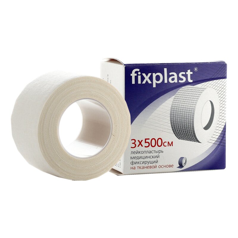 Лейкопластырь Fixplast медицинский фиксирующий тканевая основа 3 х 500 см