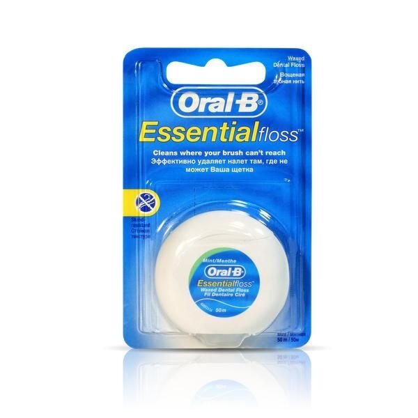 Зубная нить Oral-B Essential Floss Mint Вощеная 50 м 2 шт.