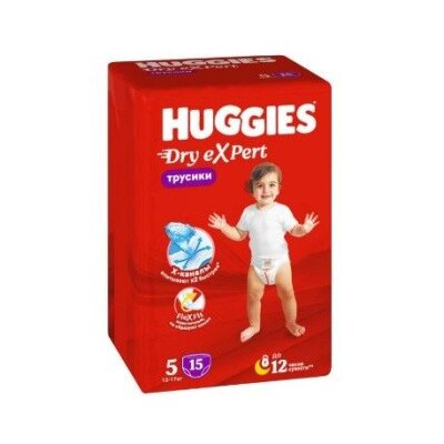 Трусики-подгузники Хаггис (Huggies) Expert р.5 XL12-17 кг 15 шт.