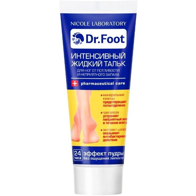 Жидкий тальк для ног Dr.Foot Michel Laboratory от потливости и запаха 75 мл