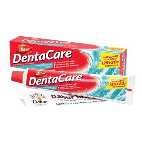 Dabur dentacare паста зубная 145г с кальцием/экстрактом трав