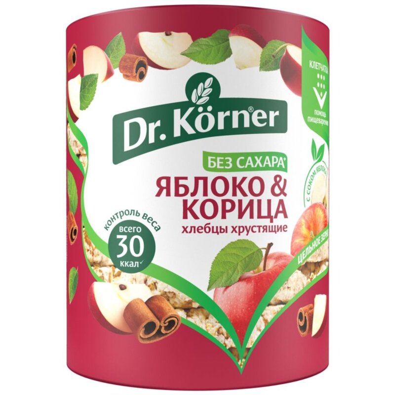 Хлебцы Dr.Korner Злаковый коктель Яблоко и корица 90 г