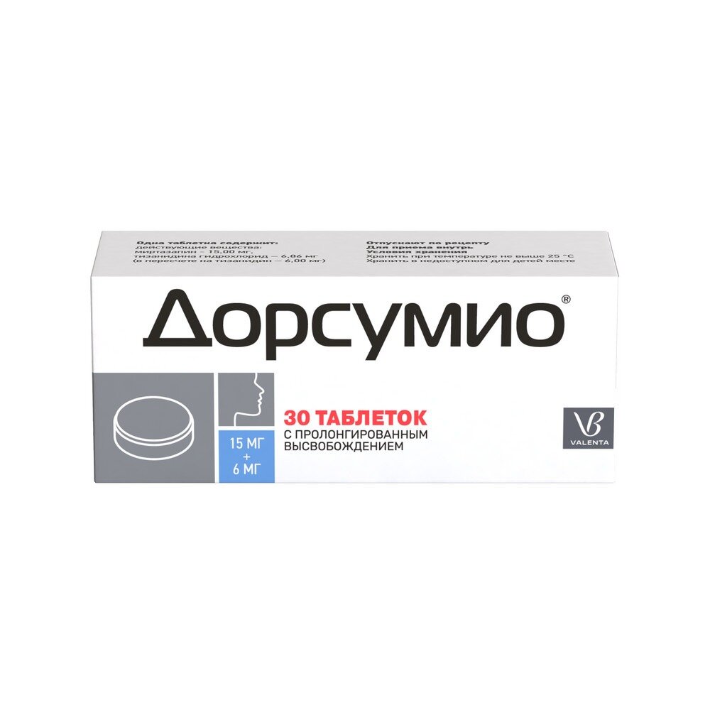 Дорсумио таблетки с пролонгированным высвобождением 15+6 мг 30 шт.