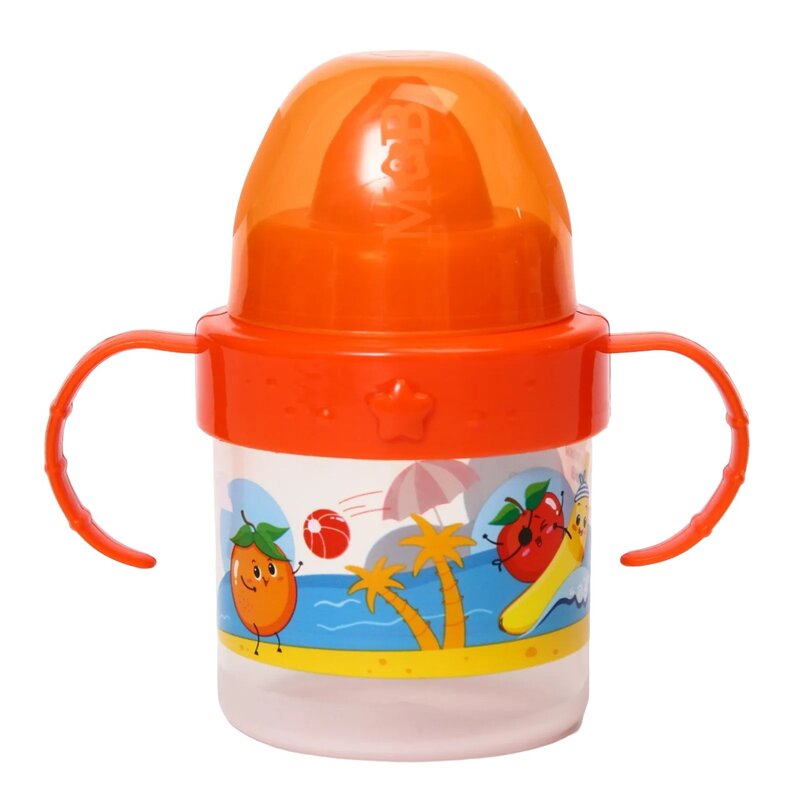 Поильник Mum&Baby Фруктовая тусовка детский с твердым носиком с ручками 150 мл