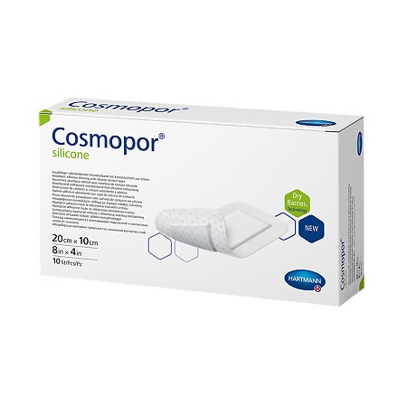 Повязка стерильная пластырная Hartmann cosmopor silicone 20смх10см 10 шт.