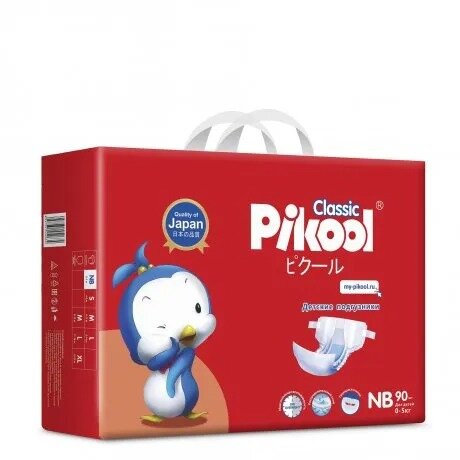 Подгузники детские Pikool Classic NB 0-5 кг 90 шт.