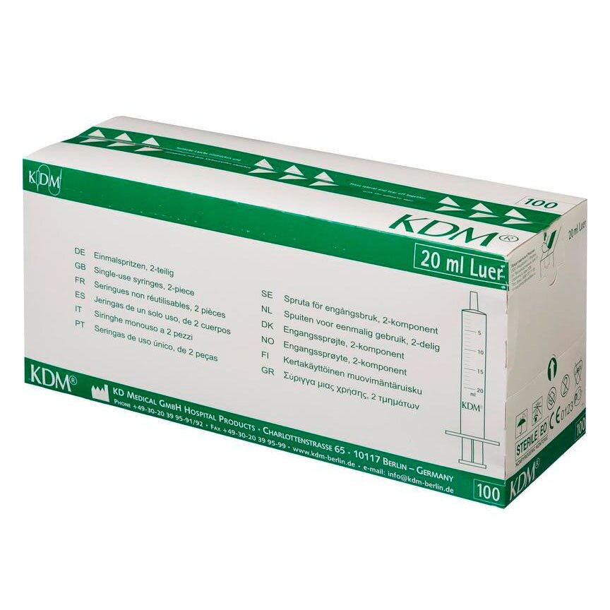 Шприц KD-Ject одноразовый двухкомпонентный 20 мл с иглой 21G 0,8х40 мм 1 шт.