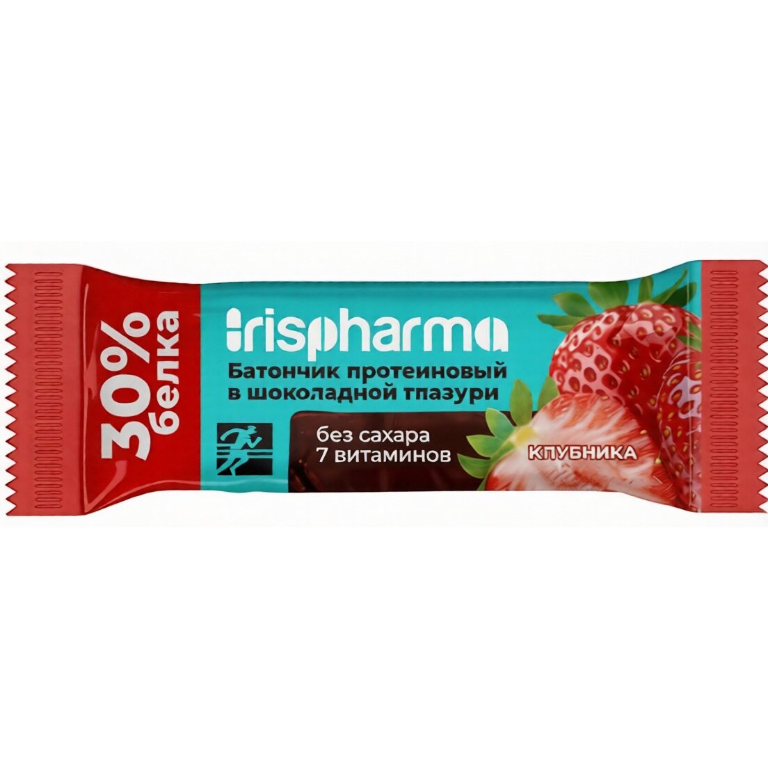 Батончик протеиновый Irispharma 30% Клубника в шоколадной глазури 40 г
