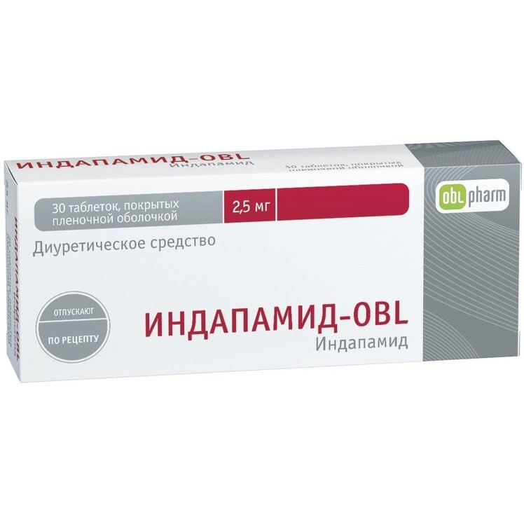 Индапамид-OBL таблетки 2,5 мг 30 шт.