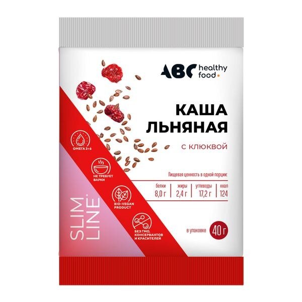 Каша льняная с клюквой ABC Healthy Food 40 г