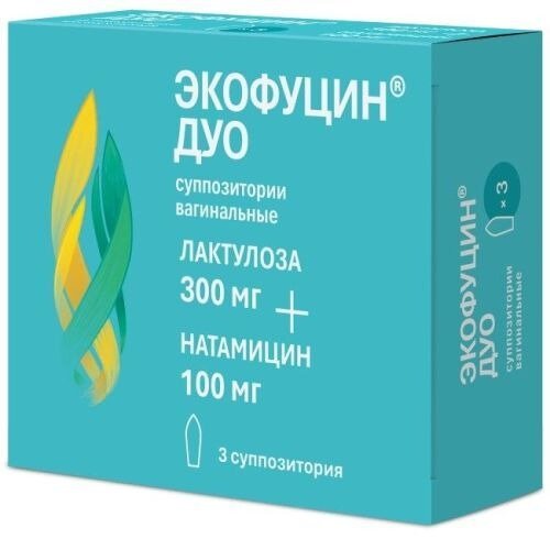 Экофуцин Дуо суппозитории вагинальные 300 мг+100 мг 3 шт.