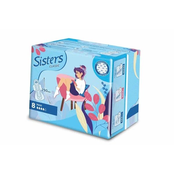 Прокладки Систерс Классик макси сеточка 8 шт.