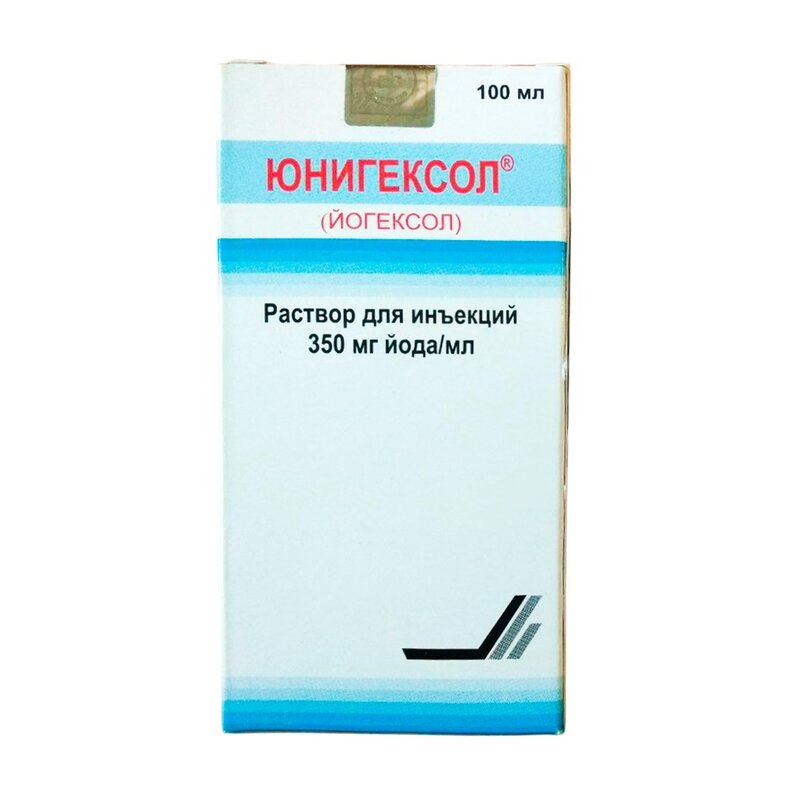 Юнигексол раствор для инъекций 350 мг йода/мл 100 мл флакон 1 шт. с держ.д/фл